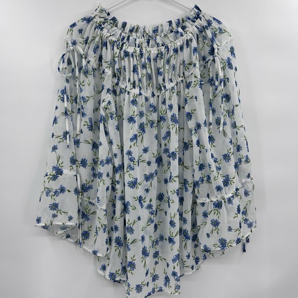 Tularosa Tops - Tularosa Womens Floral Off the Shoulder Sheer Top Size‎ S Feminine Coquette